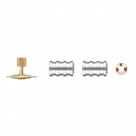 Тройник c ниппелем под гайку 1/4", 7/16"-20UNF (на трубку 2мм)